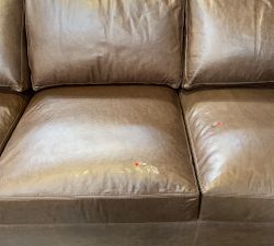 Open Box: Turner Square Arm Grand Sofa without Nailheads(104"W, 44"D), 3-Seat Cushion - Gravel Chocolate, Dark Walnut