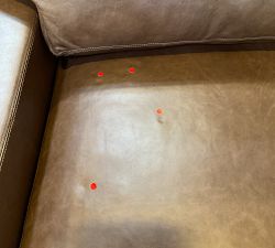 Open Box: Turner Square Arm Grand Sofa without Nailheads(104"W, 44"D), 3-Seat Cushion - Gravel Chocolate, Dark Walnut