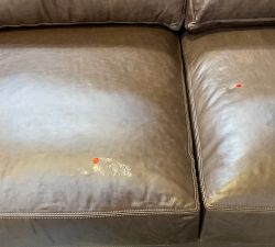 Open Box: Turner Square Arm Grand Sofa without Nailheads(104"W, 44"D), 3-Seat Cushion - Gravel Chocolate, Dark Walnut