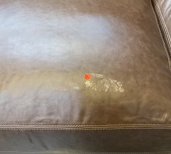 Open Box: Turner Square Arm Grand Sofa without Nailheads(104"W, 44"D), 3-Seat Cushion - Gravel Chocolate, Dark Walnut