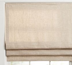 Open Box: Emery Linen Cordless Roman Shade, Light Filtering (48" W x 64" L) - Oatmeal