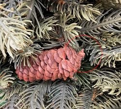 Open Box: Faux New England Pine Garland With Pinecones and Clear Lights (9'), Set of 2