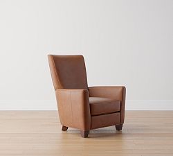 Open Box: Irving Square Arm Leather Tall Manual Recliner without Nailheads (41") - Signature Maple, Coffee