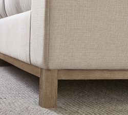 Jake Upholstered Platform Sleigh Bed with Wood Base