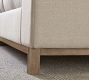 Jake Upholstered Platform Sleigh Bed with Wood Base