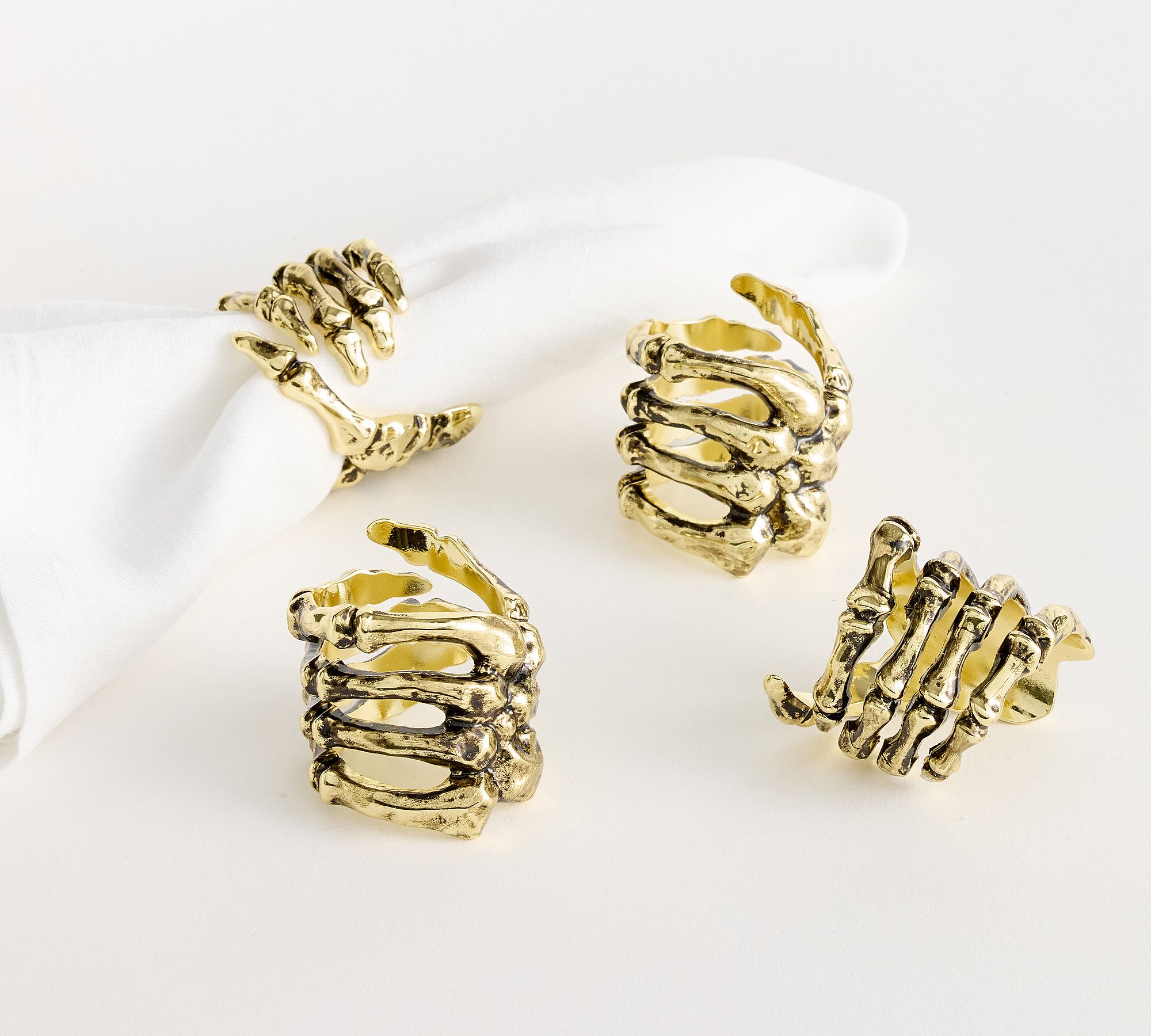 Skeleton Hand Napkin Rings - Set of 4