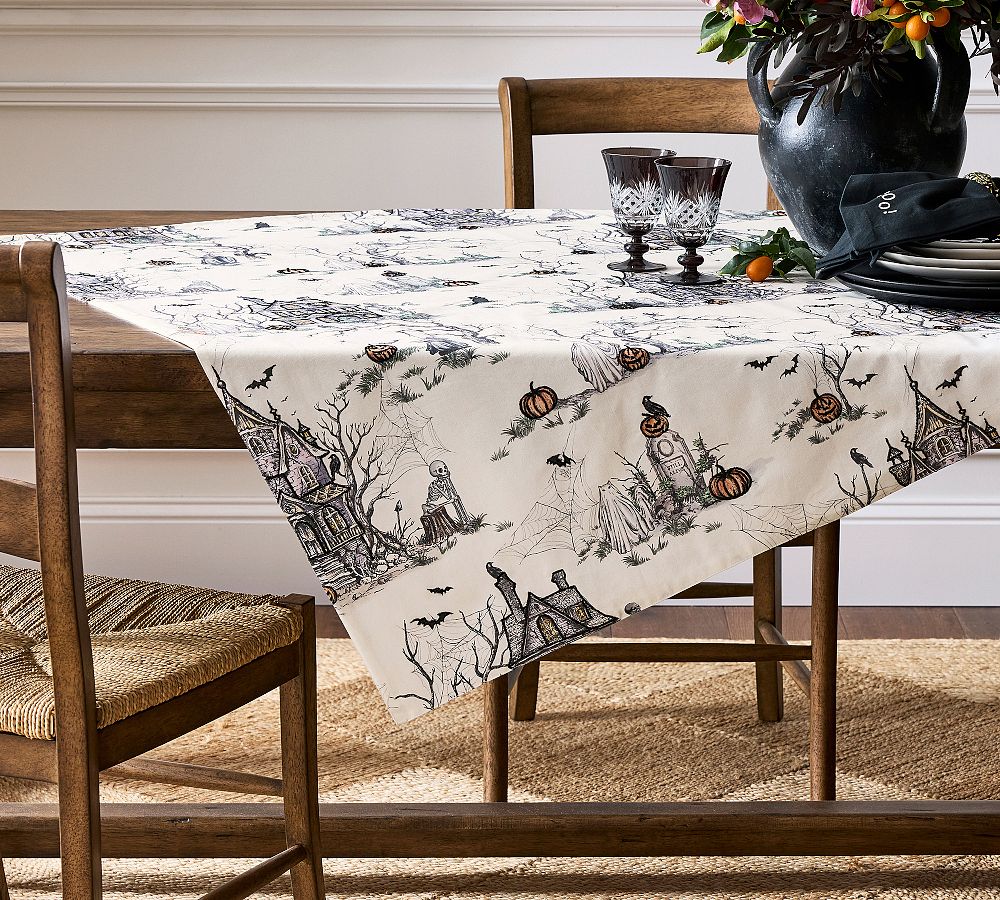 Midnight Manor Embroidered Cotton Table Throw thumbnail 3