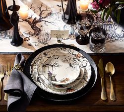 Midnight Manor Stoneware Appetizer Plates - Mixed Set of 4