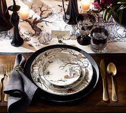 Midnight Manor Stoneware Appetizer Plates - Mixed Set of 4