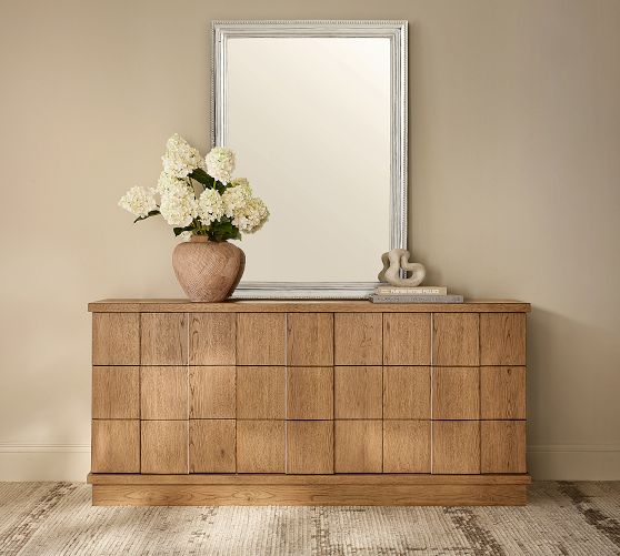 Silver Beaded Rectangle Mirror