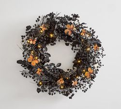 Faux Lit Berry and Butterfly Wreath