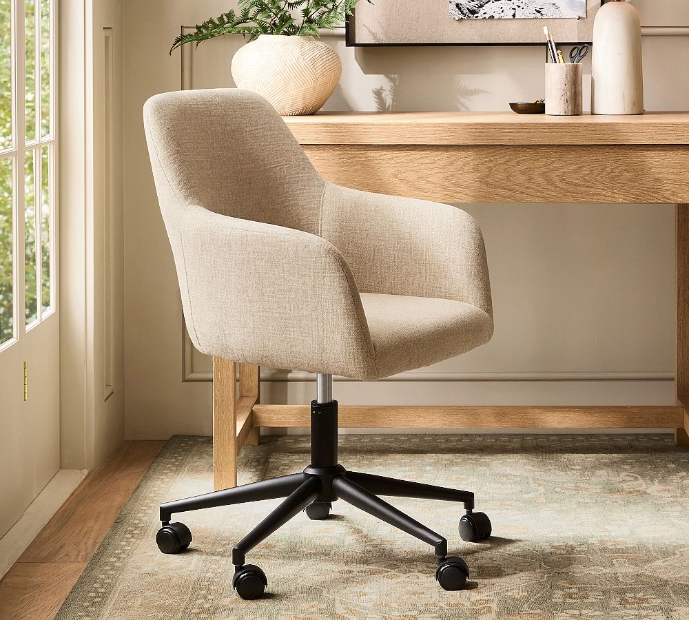 Carson Upholstered Swivel Desk Chair by Pottery Barn