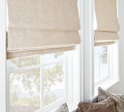 Custom Emery Linen Cordless Roman Blackout Shade