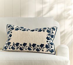 Emilie Chenille Floral Lumbar Pillow Cover
