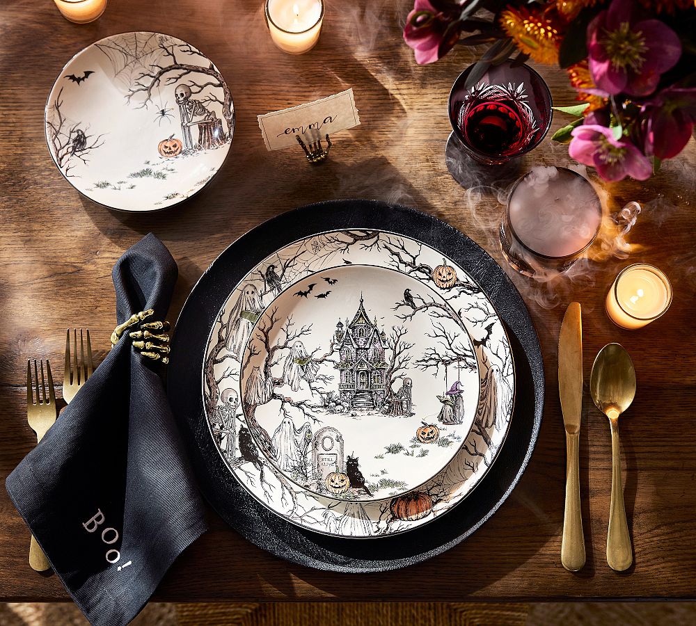 Midnight Manor Stoneware Salad Plates - Set of 4 by Pottery Barn