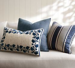 Emilie Chenille Floral Lumbar Pillow Cover
