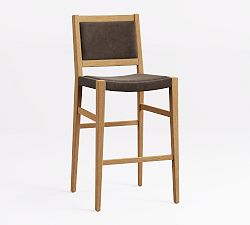 Open Box: Tatum Leather Counter Stool (26") - Gravel Graphite, Seadrift