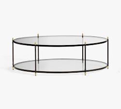 Marlette Oval Glass Coffee Table (51.5")