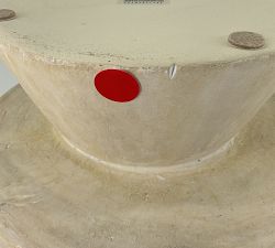 Open Box: Artisan Studio Handcrafted Ceramic Large Pedestal Bowl (5.25"H) - Natural