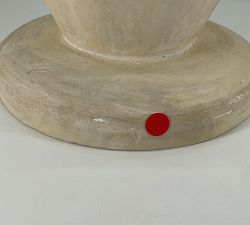 Open Box: Artisan Studio Handcrafted Ceramic Large Pedestal Bowl (5.25"H) - Natural