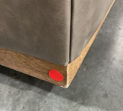 Open Box: Edgewood Leather Swivel Armchair without Nailheads - Statesville Iron, Seadrift