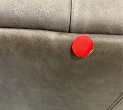 Open Box: Edgewood Leather Swivel Armchair without Nailheads - Statesville Iron, Seadrift