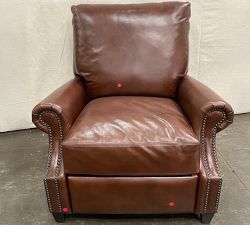 Open Box: James Roll Arm Manual Leather Recliner (39.5") - Legacy Chocolate, Dark Walnut