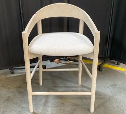 Open Box: Laguna Upholstered Counter Stool (24") - Sand Dune, Performance Boucle Oatmeal