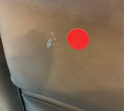 Open Box: Pearce Roll Arm Leather Left Loveseat - Burnished Saddle