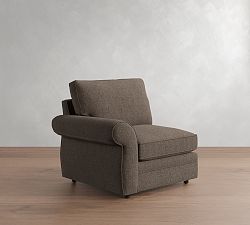Open Box: Pearce Roll Arm Left Armchair - Performance Brushed Basketweave Charcoal