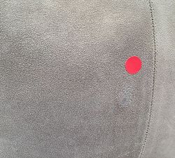 Open Box: Pieced Suede Pouf (18"Sq, 14"H) - Camel