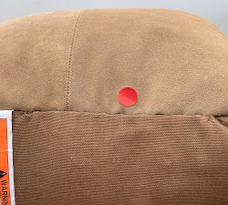 Open Box: Pieced Suede Pouf (18"Sq, 14"H) - Camel