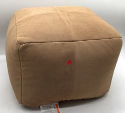 Open Box: Pieced Suede Pouf (18"Sq, 14"H) - Camel