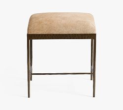 Open Box: Sedona Accent Stool - Antique Brown, Natural Hide in Blonde