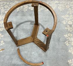 Open Box: Winslow Round Marble Bunching End Table (22") - Tobacco Brown, White Baswara