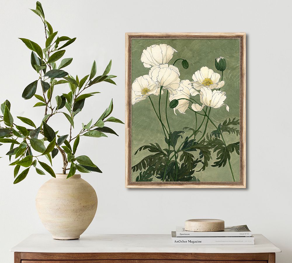 White Poppies Framed Print by Carleigh Courey by Pottery Barn