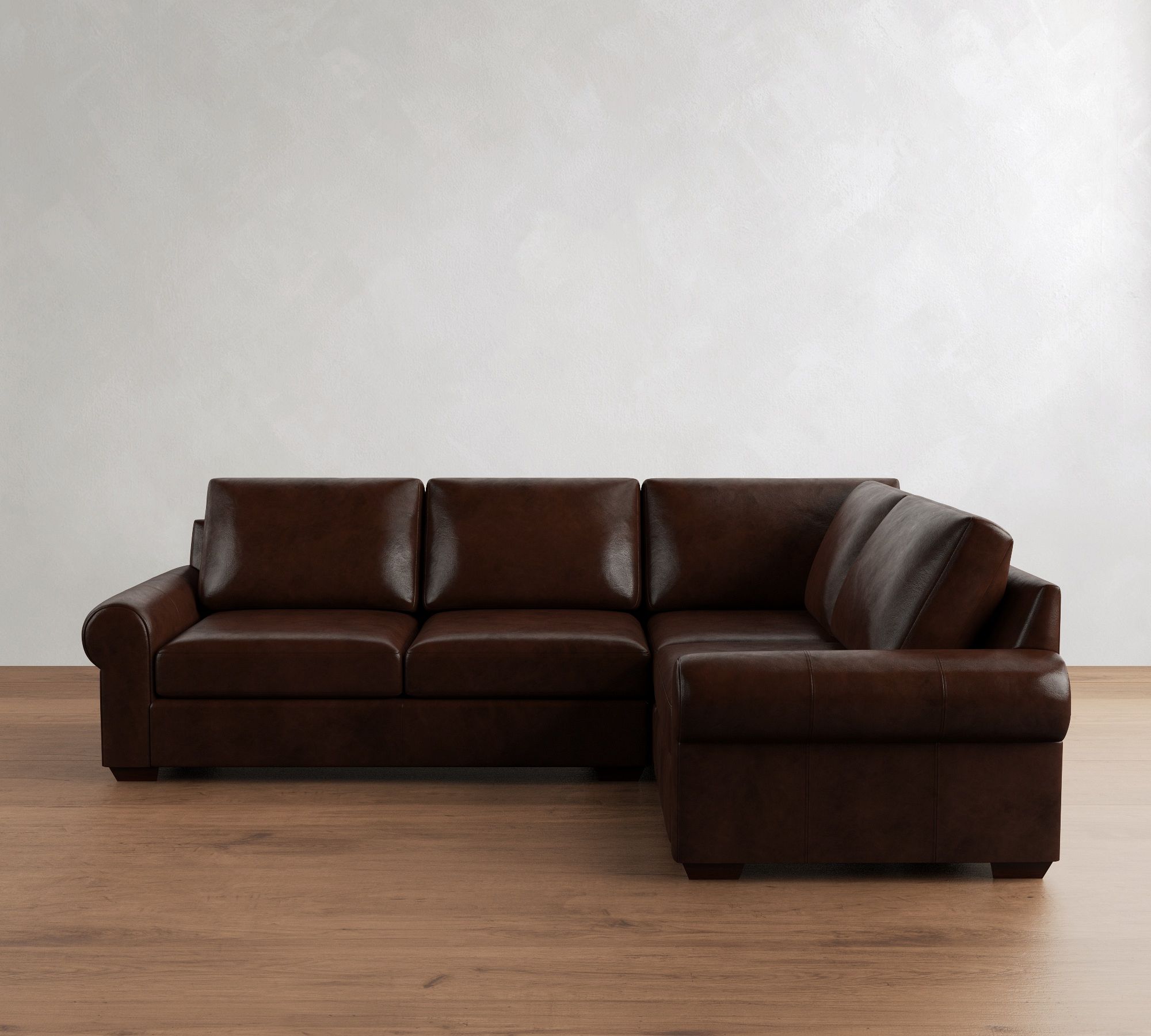 Big Sur Roll Arm Leather 3-Piece Sectional (115") - thumbnail 6