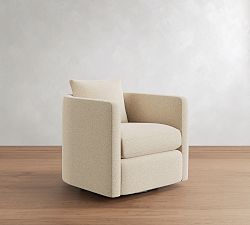 Open Box: Ayden Barrel Swivel Armchair - Performance Boucle Oatmeal