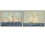 Antique Yachts Framed Canvas Print
