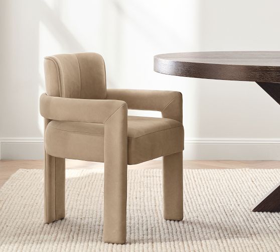 Modern Farmhouse Fully Leather Armchair by Pottery Barn