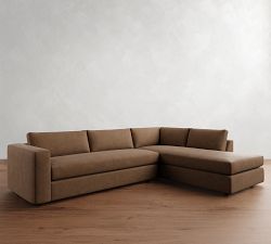 Carmel Wide Arm Leather Return Bumper Sectional (113"&ndash;125")