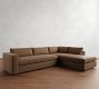Carmel Wide Arm Leather Return Bumper Sectional (113"&ndash;125")