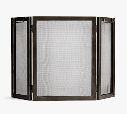 Industrial 48" 3-Panel Fireplace Screen