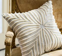 LoveShackFancy Beaded Floral Pillow Cover