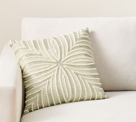 LoveShackFancy Beaded Floral Pillow Cover