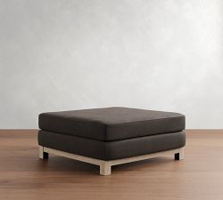 Jake Leather Seadrift Wood Base Sectional Ottoman (40"&ndash;52")