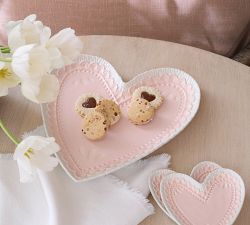 Cookie Heart Stoneware Appetizer Plates - Set of 4