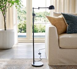 Sherman Metal Articulating Dome Task Floor Lamp (49")