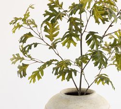 Faux Green Turning Oak Branch