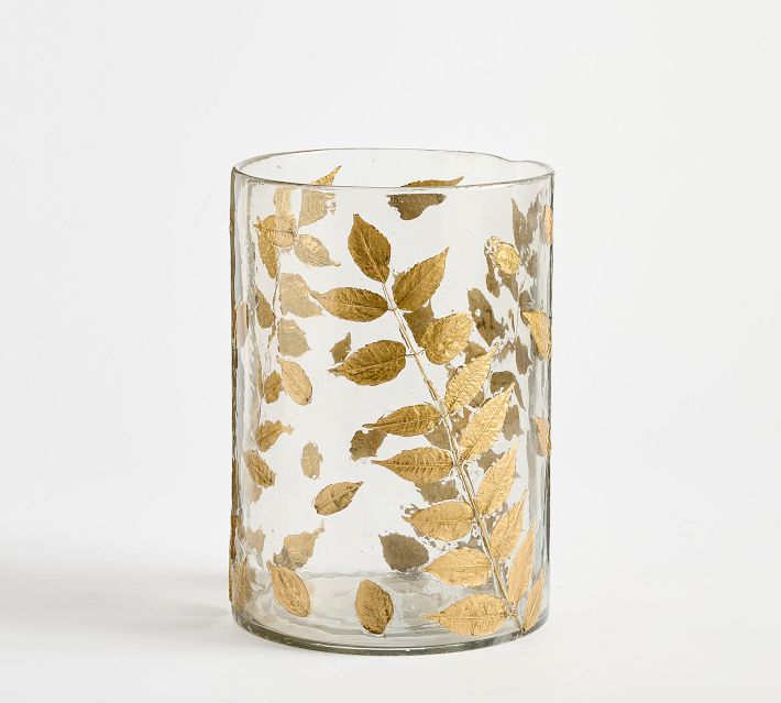 Linden Botanical Hurricane Candle Holder | Pottery Barn